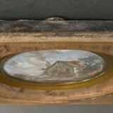 Hand-painted miniature Landscape with washerwomen 1960