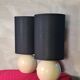 Paire de lampe chevet bois beige et abat jour en noir, scandinave elec ok 3