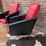 Pair of Armchairs in Faux Leather