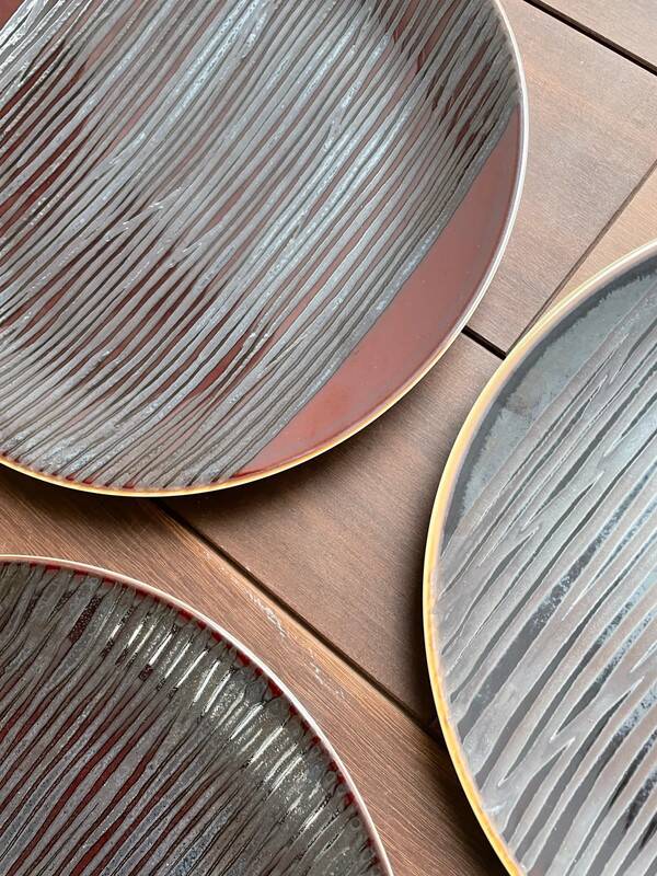 3 Dinner Plates 26 cm Yellow from Chrome - Limoges Porcelain