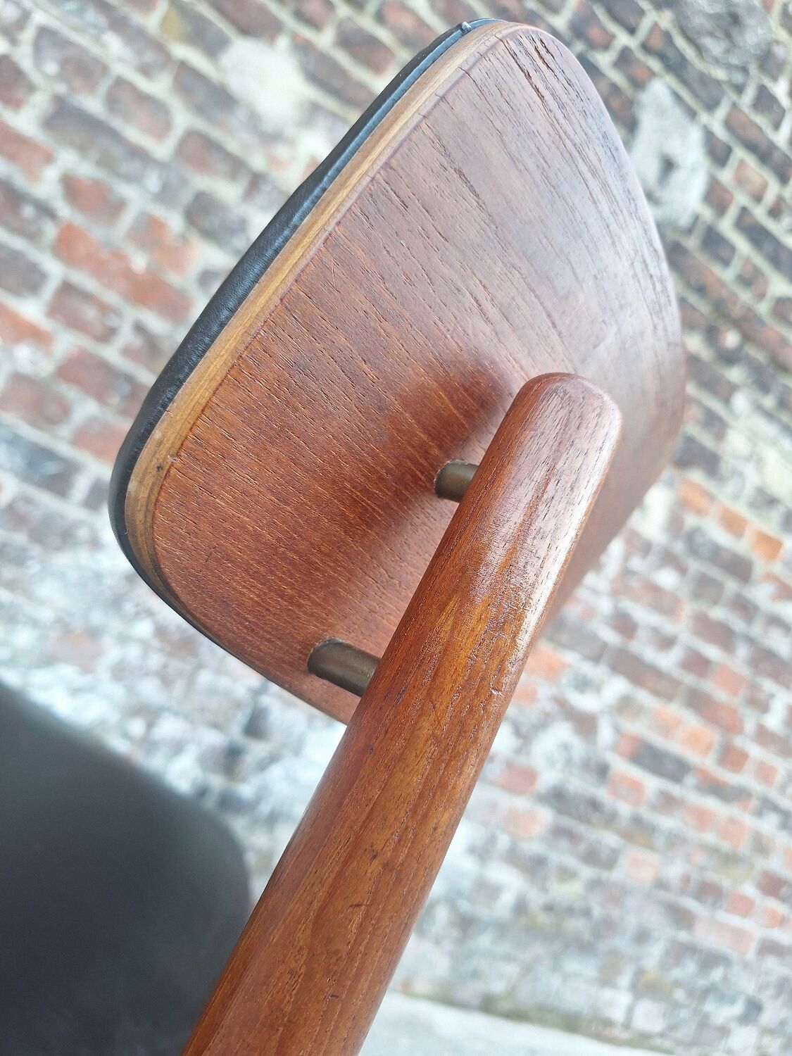 SAX set of 4 vintage Scandinavian chairs, teak and skai furniture