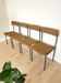 Set of 4 Vintage Industrial School Chairs: Brown Fabric, Black Metal Base