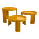 Set of 3 yellow Marema nesting tables by Gianfranco Frattini for Cassina, 1960