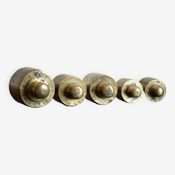 Series of 5 brass weights
