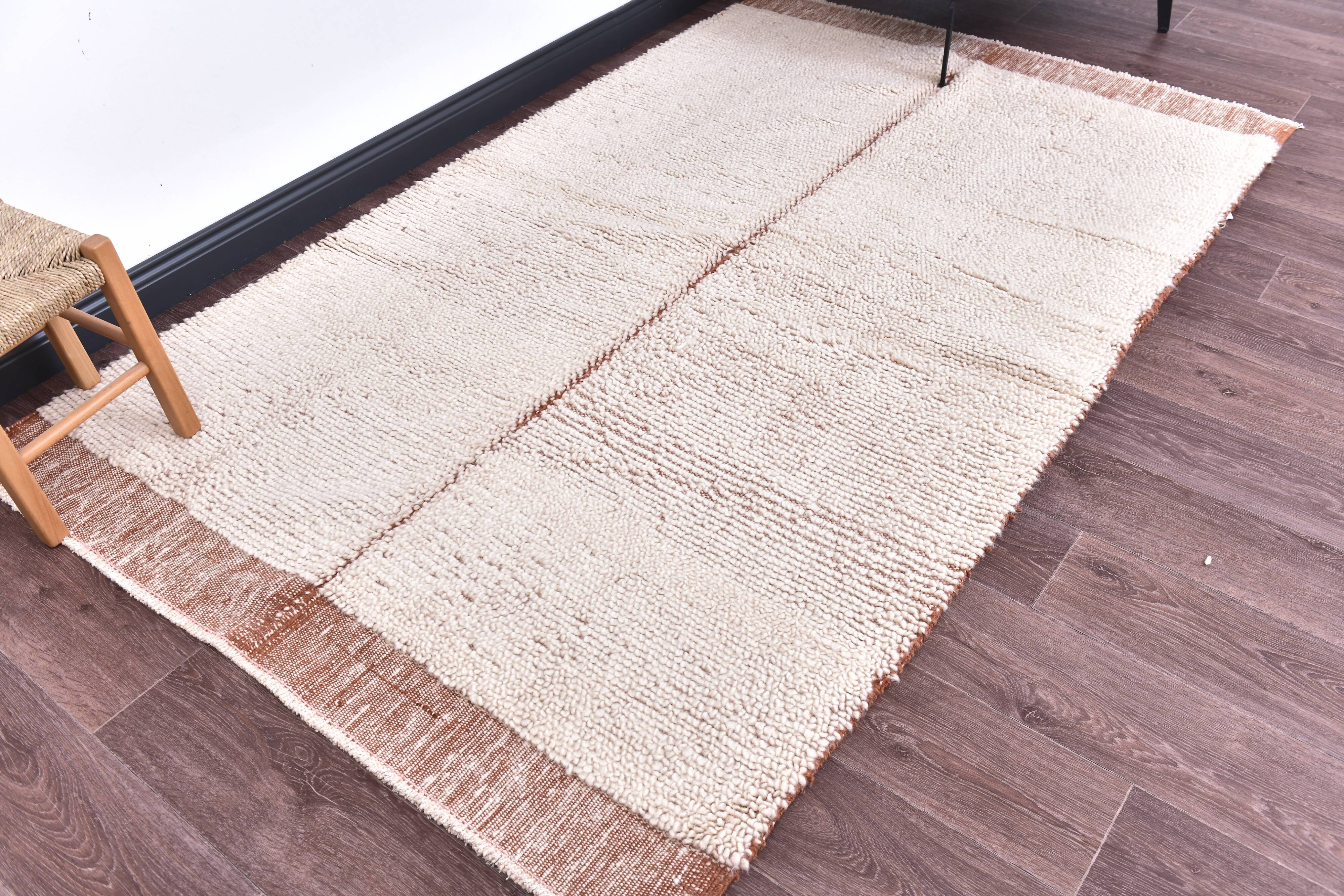 Terracotta wool rugs , 210x130cm small shaggy wool rugs