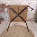 Table carree en bois metal