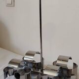 Space Age 4-light chandelier in chrome metal, 1970s