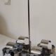 Space Age 4-light chandelier in chrome metal, 1970s