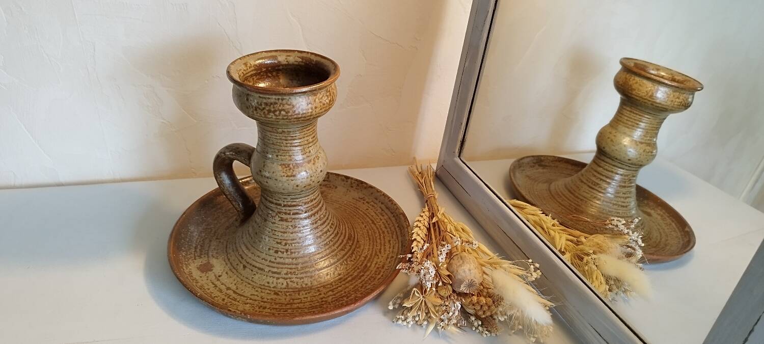 Kéraluc stoneware candlestick