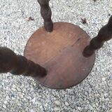 Tabouret tripode bois tourné
