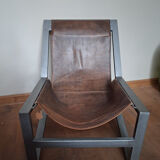 Brown leather armchair, J-Line