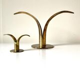 Lot of 2 Lily Design Ivar Alenius Björk Ystad metal candleholders
