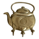 Vintage teapot-shaped brass coat hook