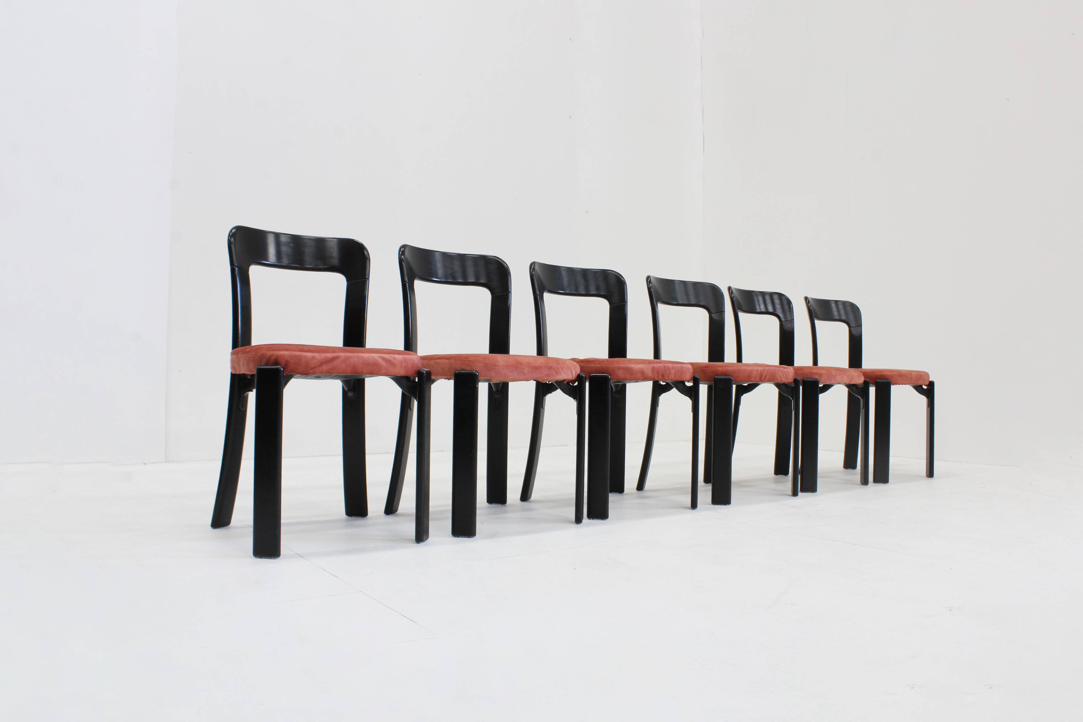 Vintage Bruno Rey dining chairs for Dietiker Switzerland 1970s, set of 6