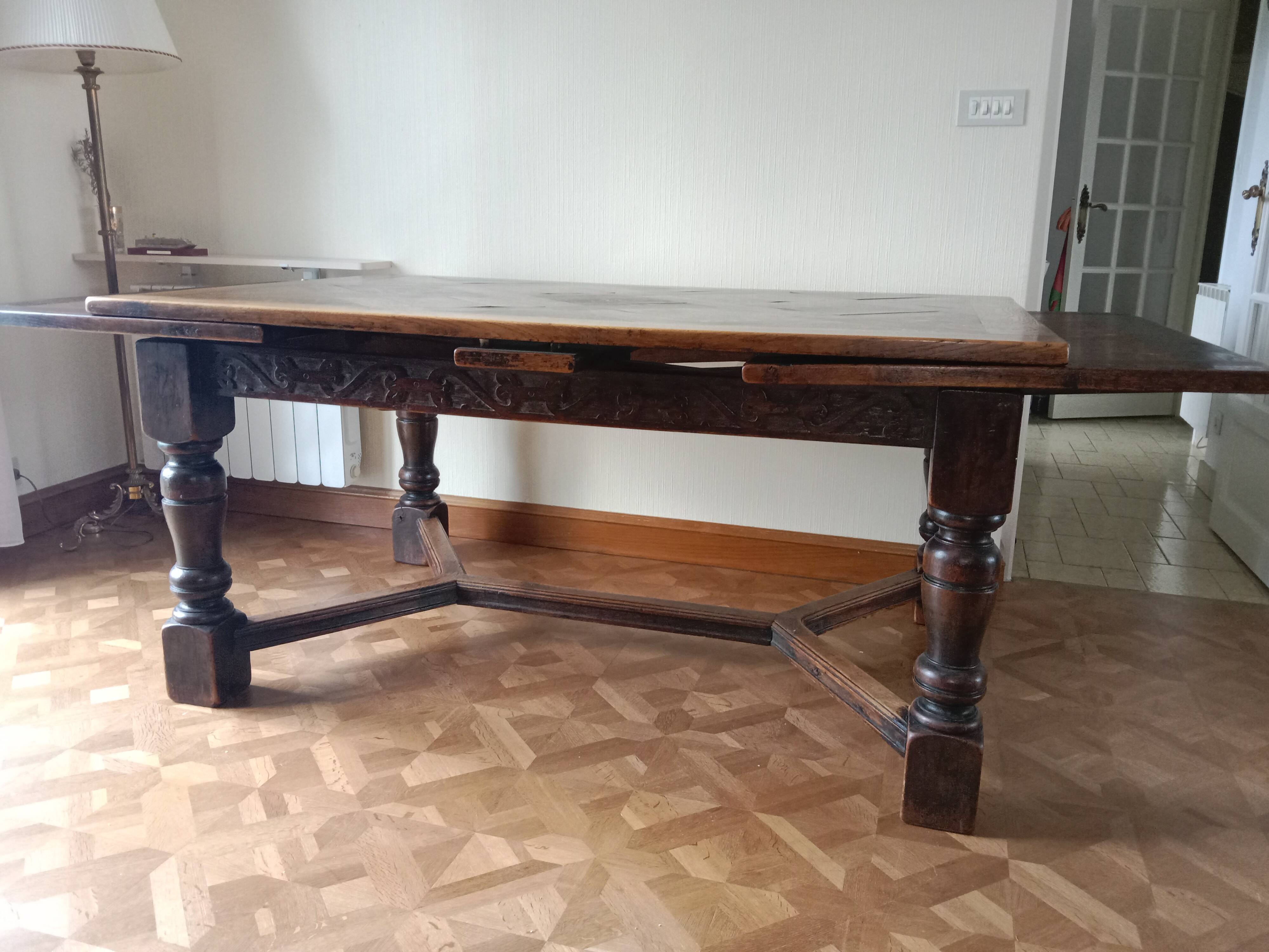 Solid oak dining table