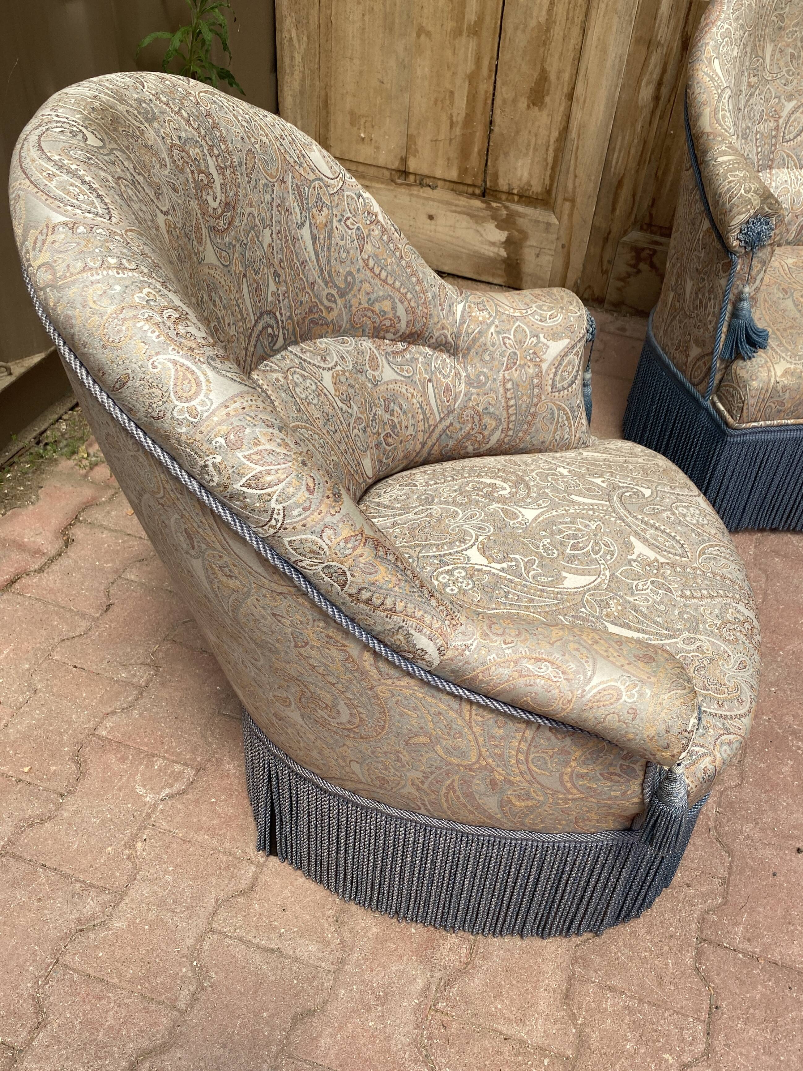 Pair of toad armchairs