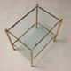 Vintage coffee table in brass and glass, 1970s.