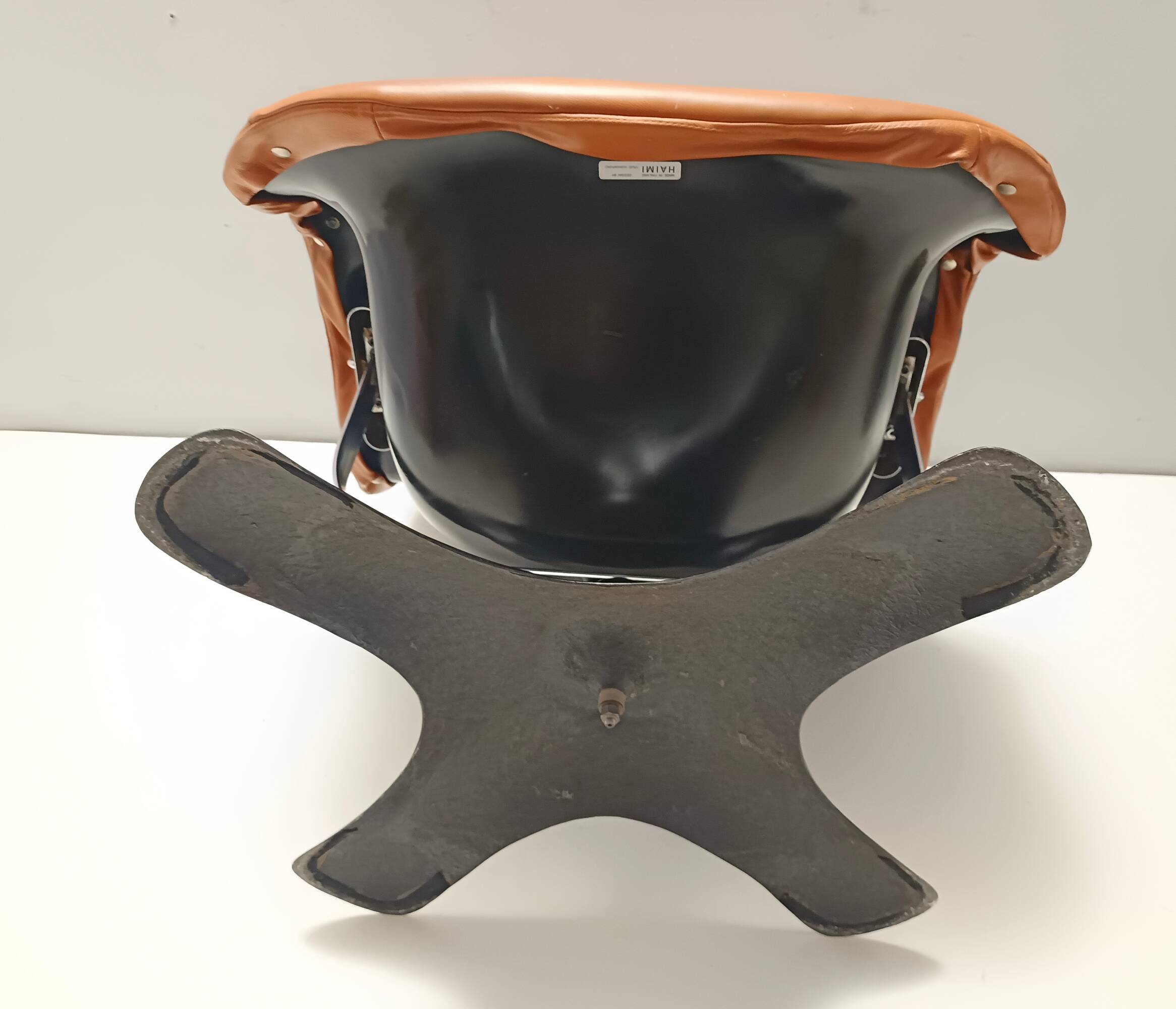 Karuselli Lounge Chair by Yrjö Kukkapuro for Haimi in Orange Leather, 1970s