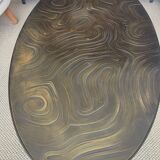 Table carved in bronze - signed erwan boulloud