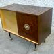 Vintage rolling TV bar cabinet 1960 with 2 sliding doors