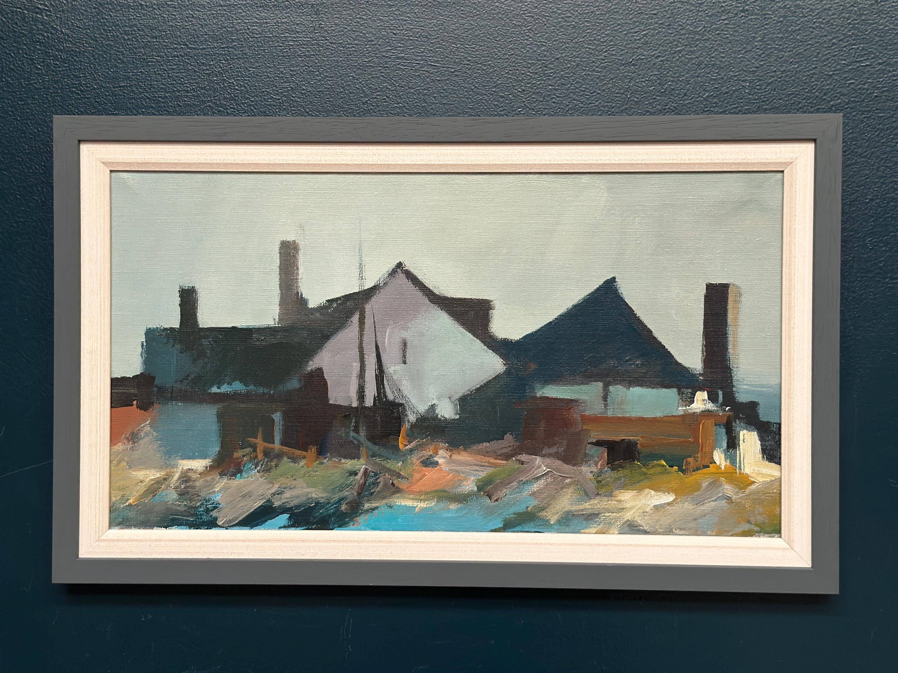 Original Swedish Oil on Canvas – “Huts on the Coast” (Attributed to Kai C.)