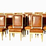 Set of 14 Louis XVI style lacquered chairs