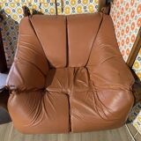 Percival lafer mp-211 sofa set with two armchairs and an ottoman in leather.