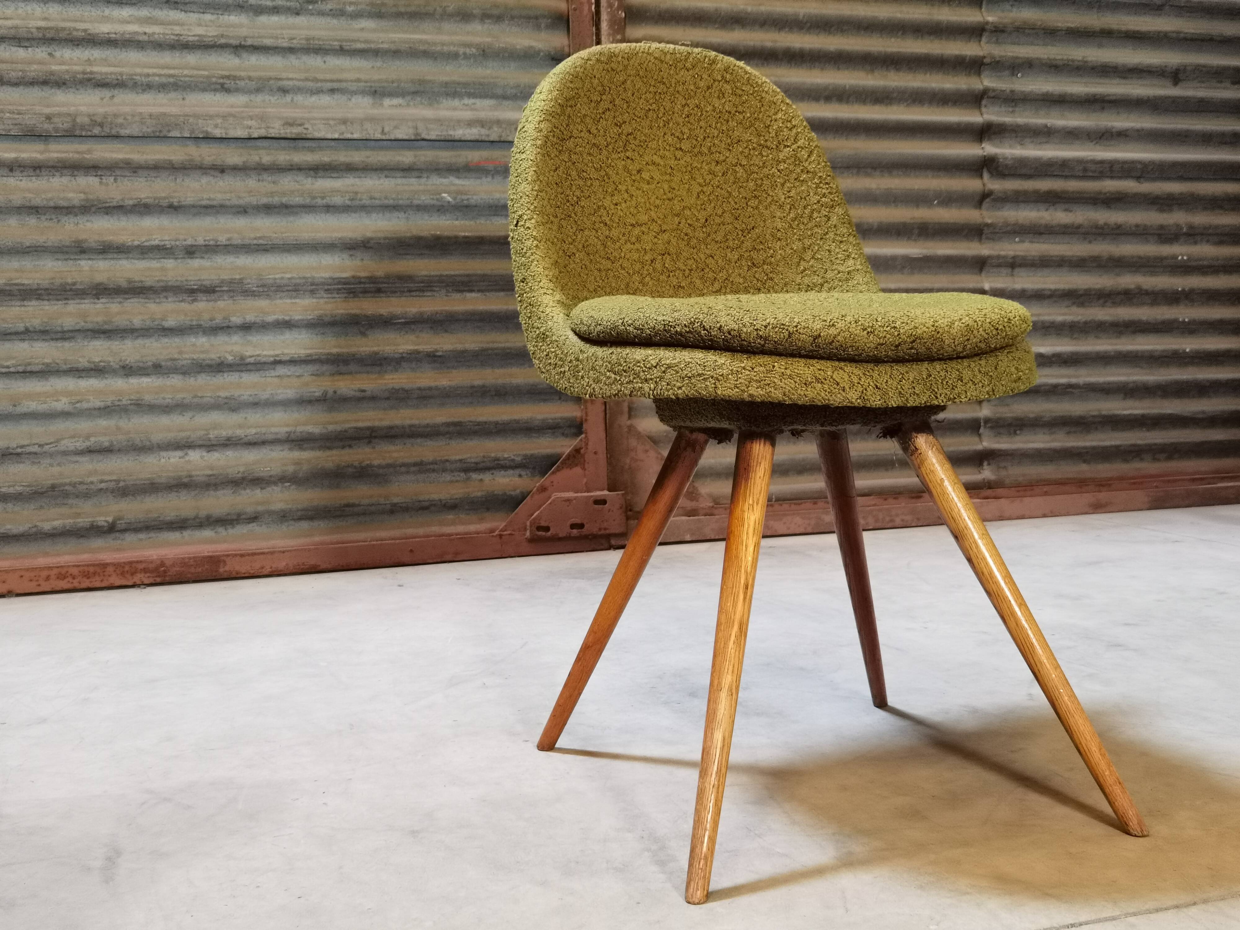 Suite of 4 chairs by Miroslav Navratil Wood resin and fabric Year 60