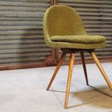 Suite of 4 chairs by Miroslav Navratil Wood resin and fabric Year 60