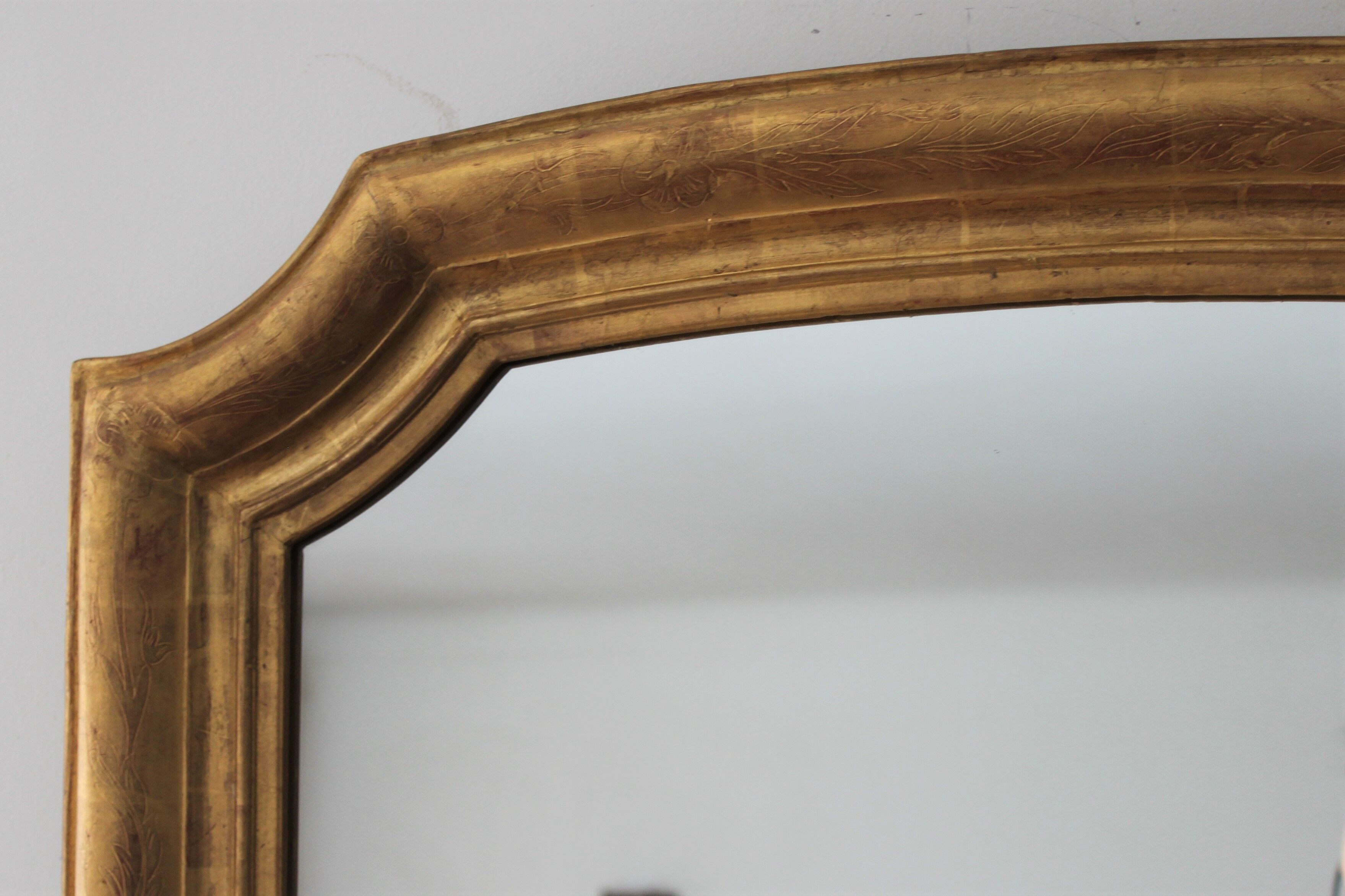 Large mirror Louis Philippe "gendarme hat" 84x138cm