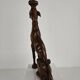 Statue de lévrier en bois sculpté à la main - XXe siècle