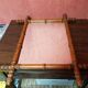 Old bamboo style wooden mirror 44x53 vintage