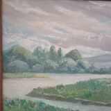 Signed oil-landscape