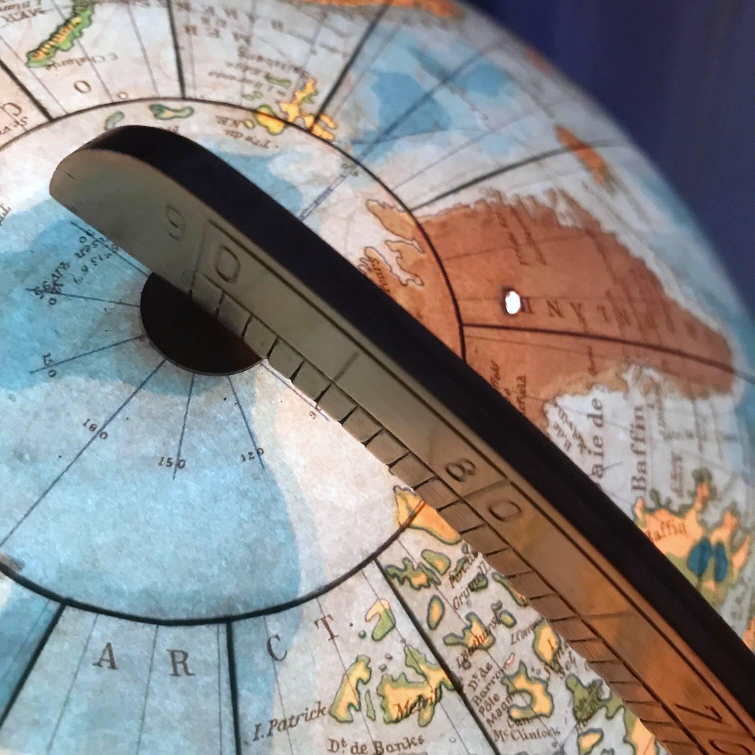 Grand Globe Terrestre Vintage • Verre • Laiton • Columbia Duo • Space Age • 1960