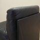Black leather pouf/armchair, Italian design, 1960s, made in Italy.