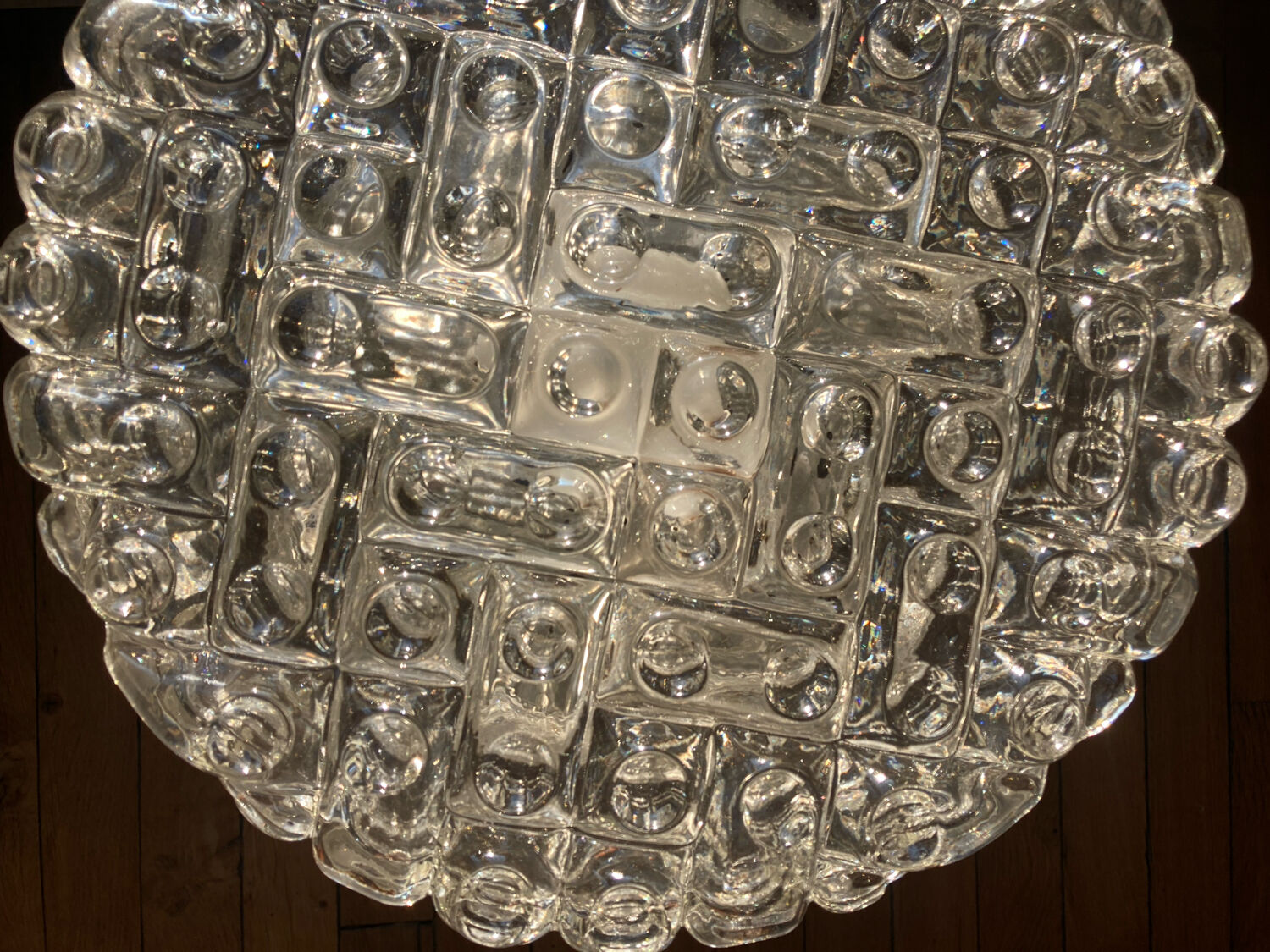 Glass ceiling lamp 1970