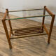 Danish trolley on wheels, teak, brass and glass