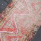 Colorful Vintage Runner Rug, Soft Pink Handmade Hallway Carpet, 82x334 Cm