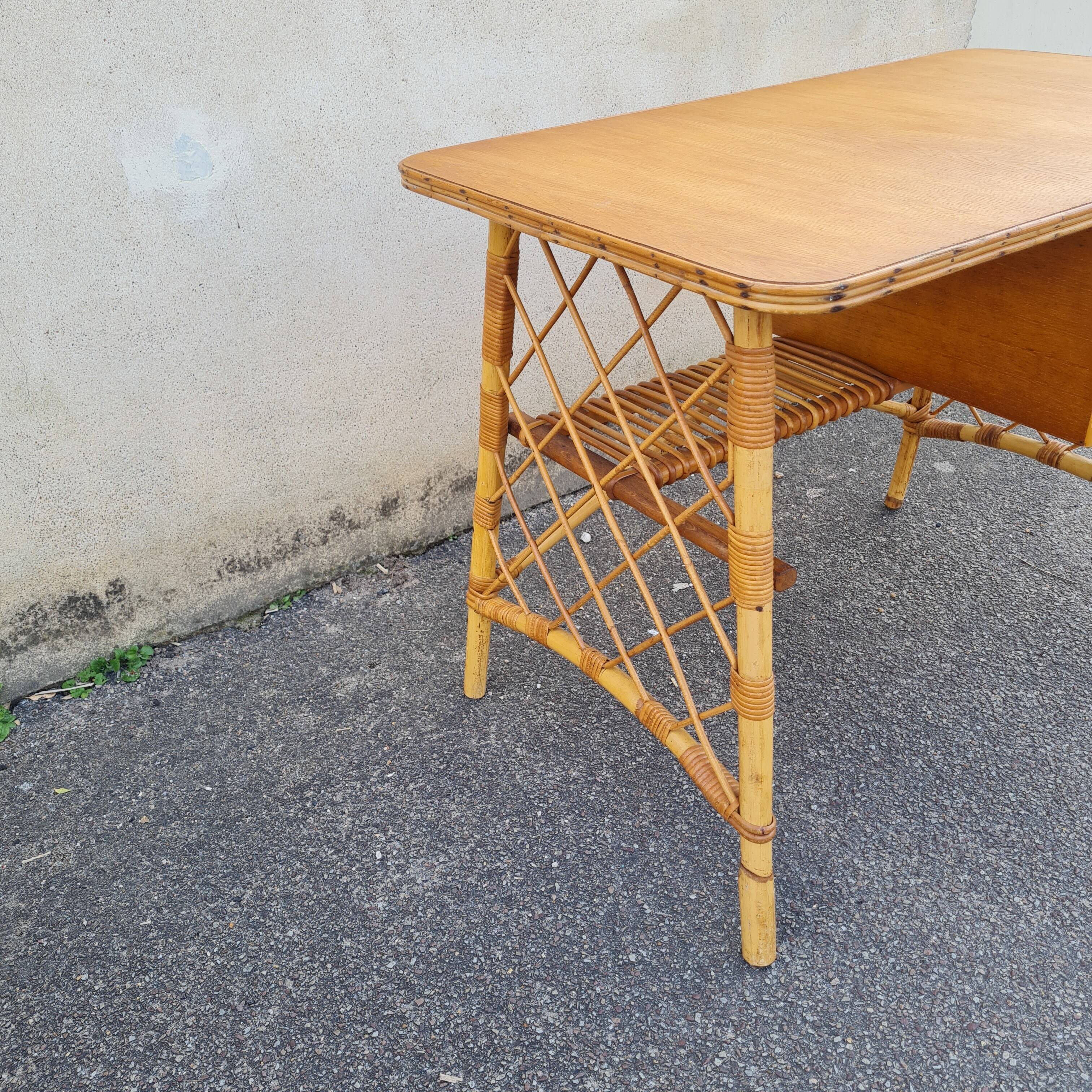 Louis Sognot rattan office 1960