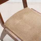 Chaise bistrot style scandinave chêne foncé