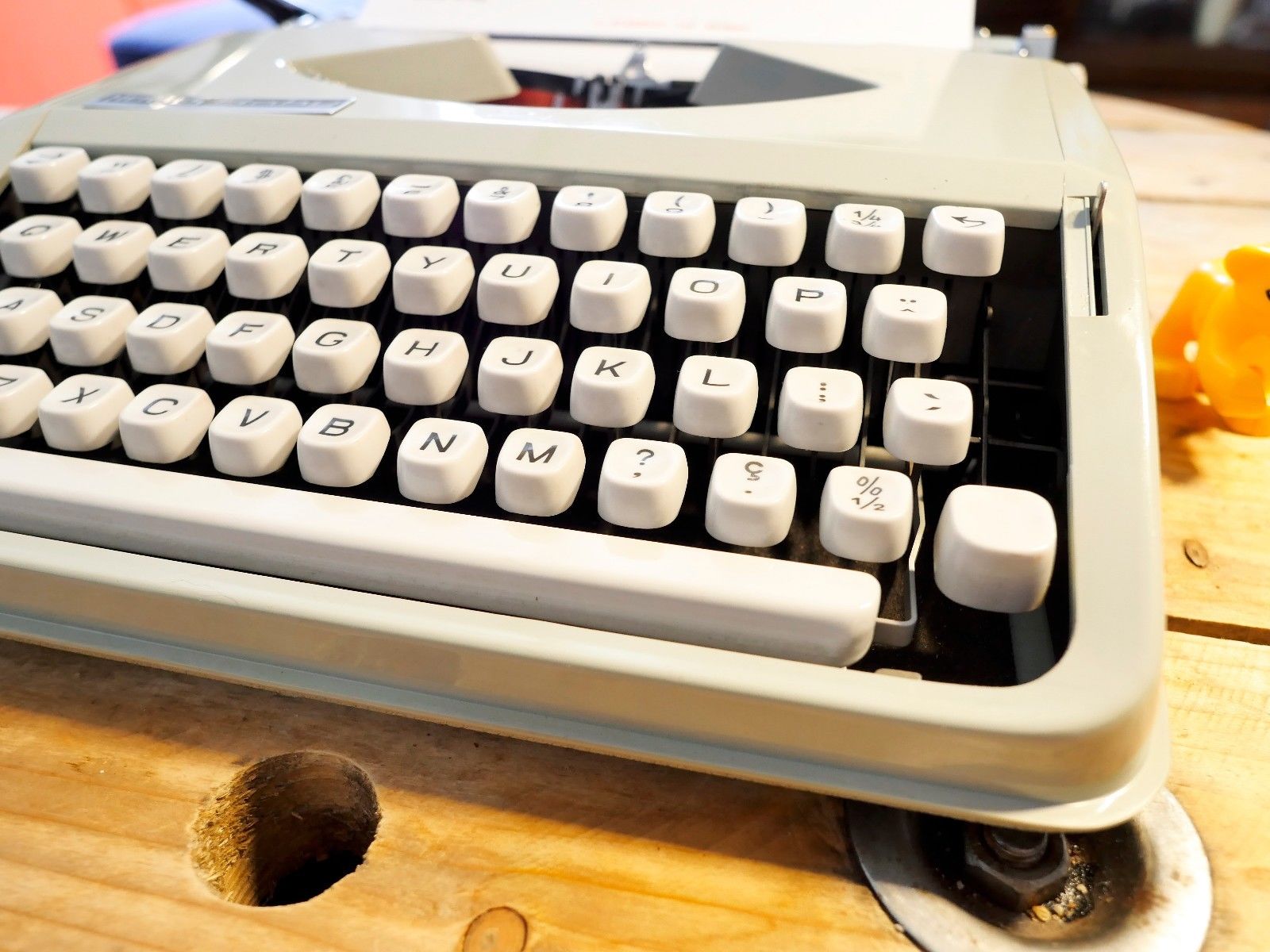 Blue green baby hermes typewriter