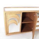Enfilade en miroir et rotin