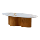 Wavewoo coffee table with stone top