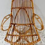 Six vintage rattan chairs