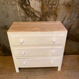 Chest of drawers raw wood & chalk white