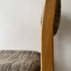 Set of 6 mid-century chairs in honey wood and tweed, 1970 design by dlg Regain.