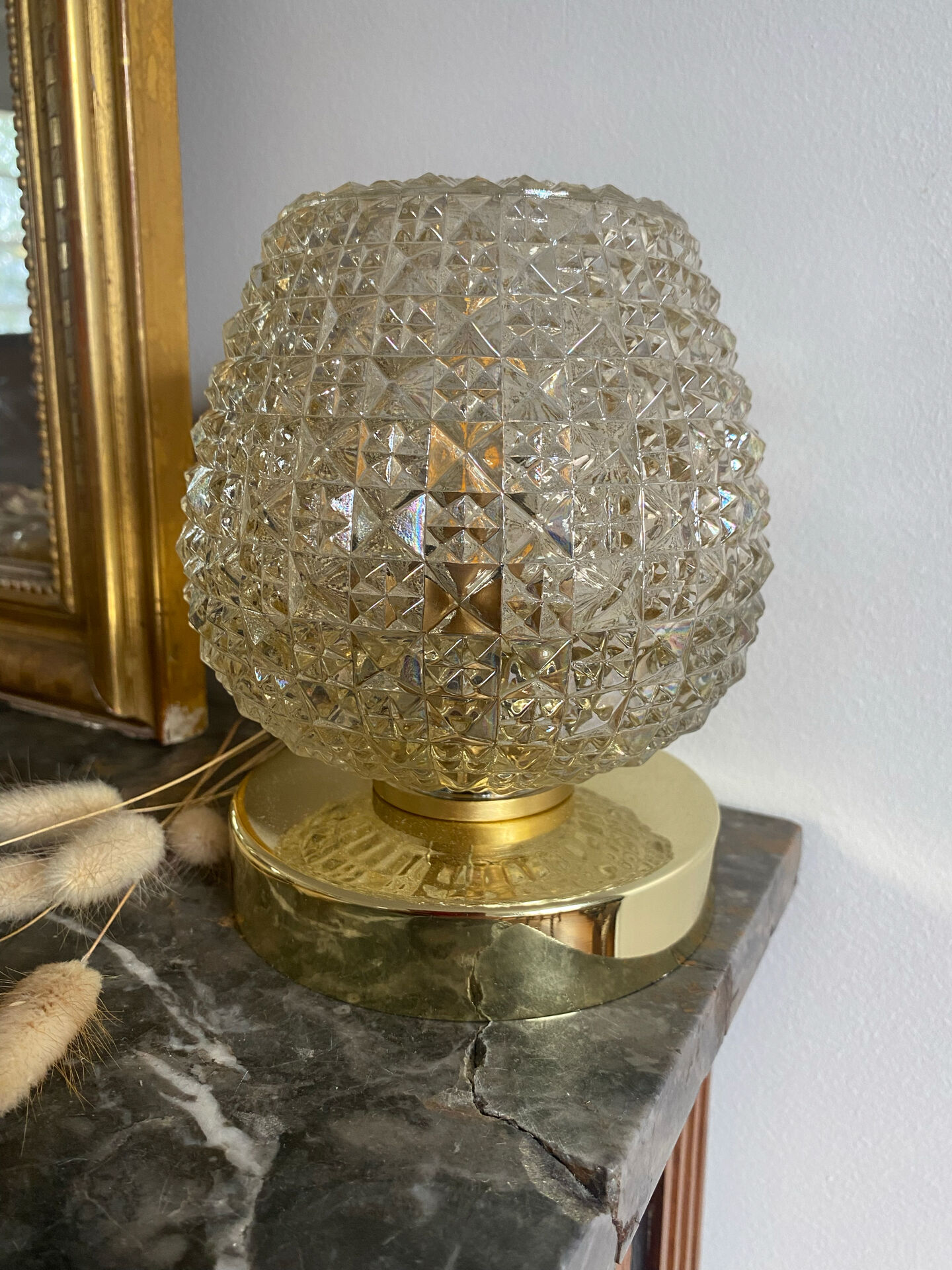 Vintage glass globe wall light