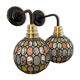 Pair of vintage faceted glass wall lamps