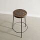 Tabouret de bar haut en bois et fer, style français du milieu du siècle, par Pierre Jeanneret, années 1950