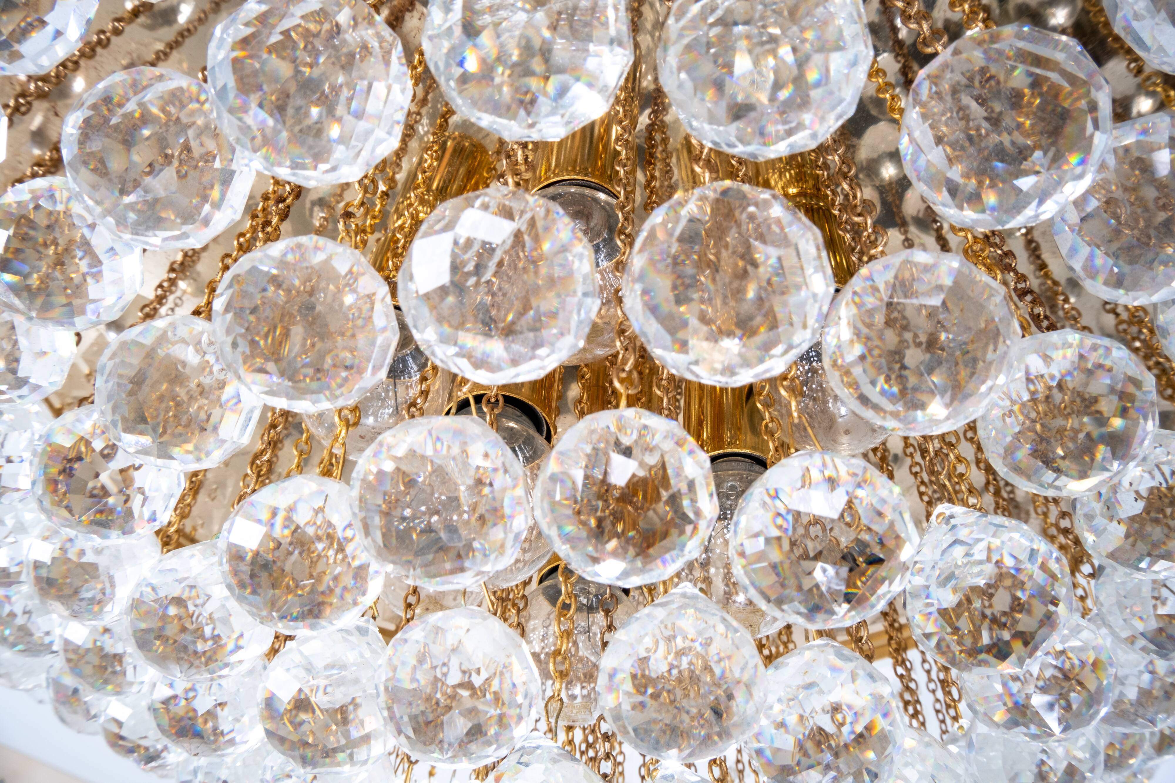 Swarovski chrystal ball chandelier, 1970s